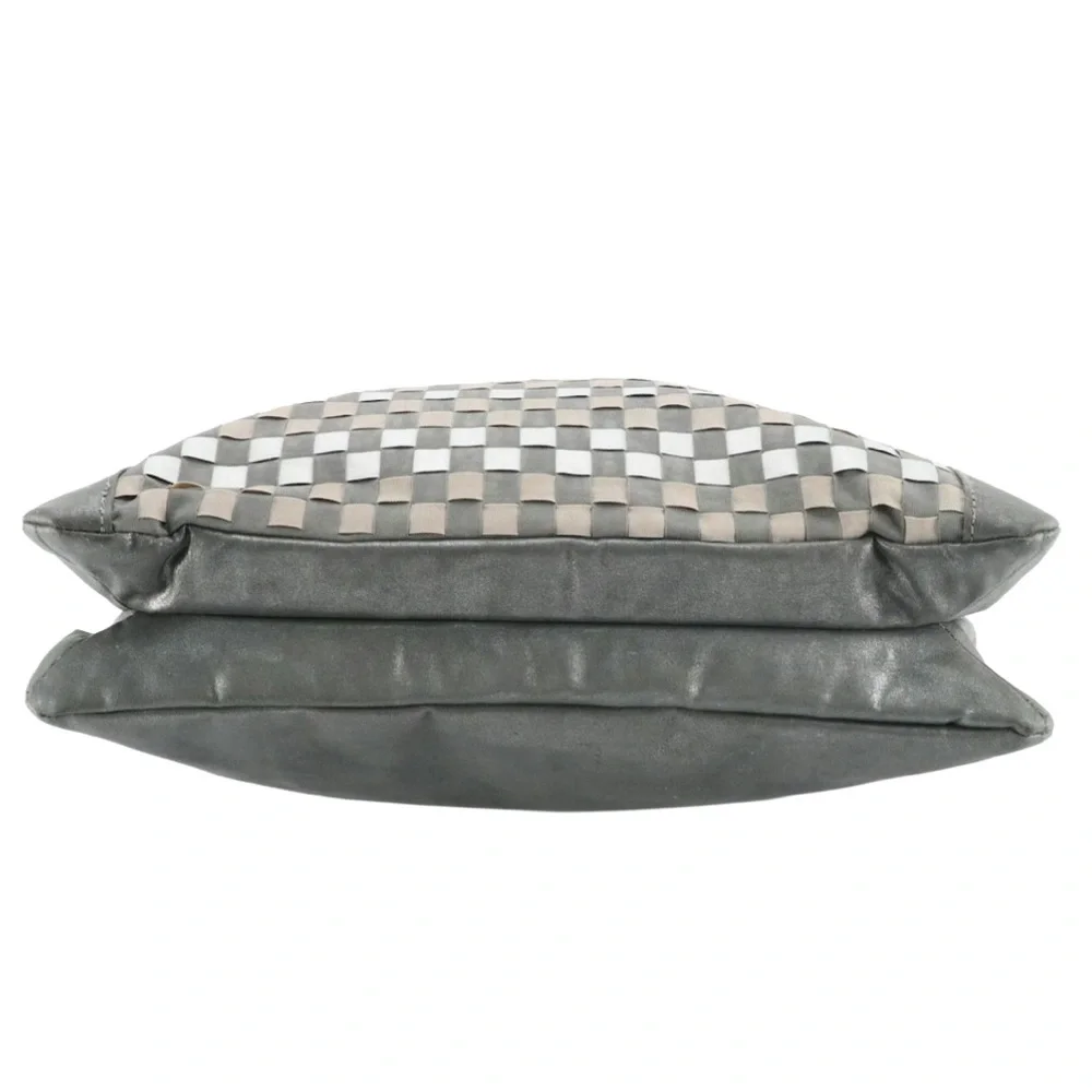 KIPLING GRAY LEATHER WITH NYLON WEAVE ACCENTS "CARLISA" TOTE SHOULDER BAG - Picture 7 of 10